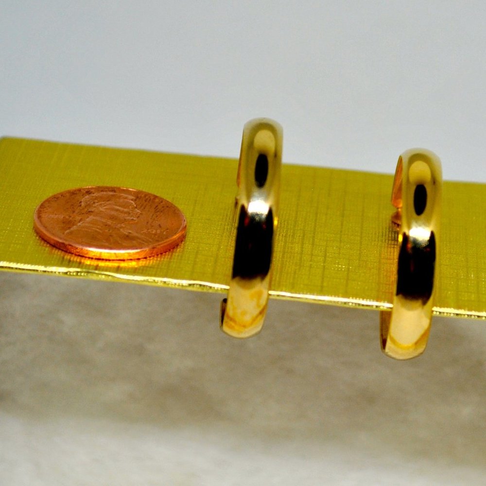 Vintage Gold Clip On Hoops